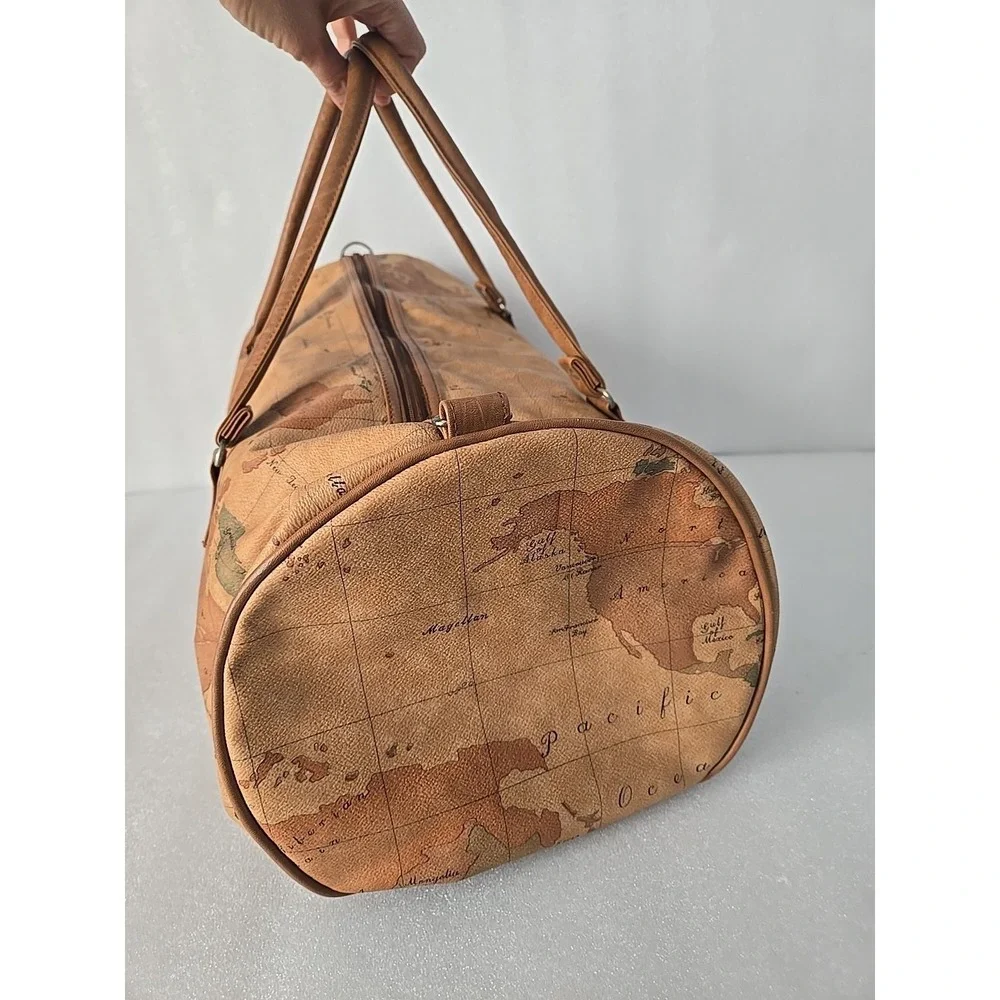 Vintage Magellan World Map Duffel Bag Weekender Carry-On  1990s